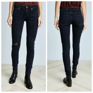 AGOLDE Lara Low Rise Distressed Skinny Jeans in Drifter Size 28
